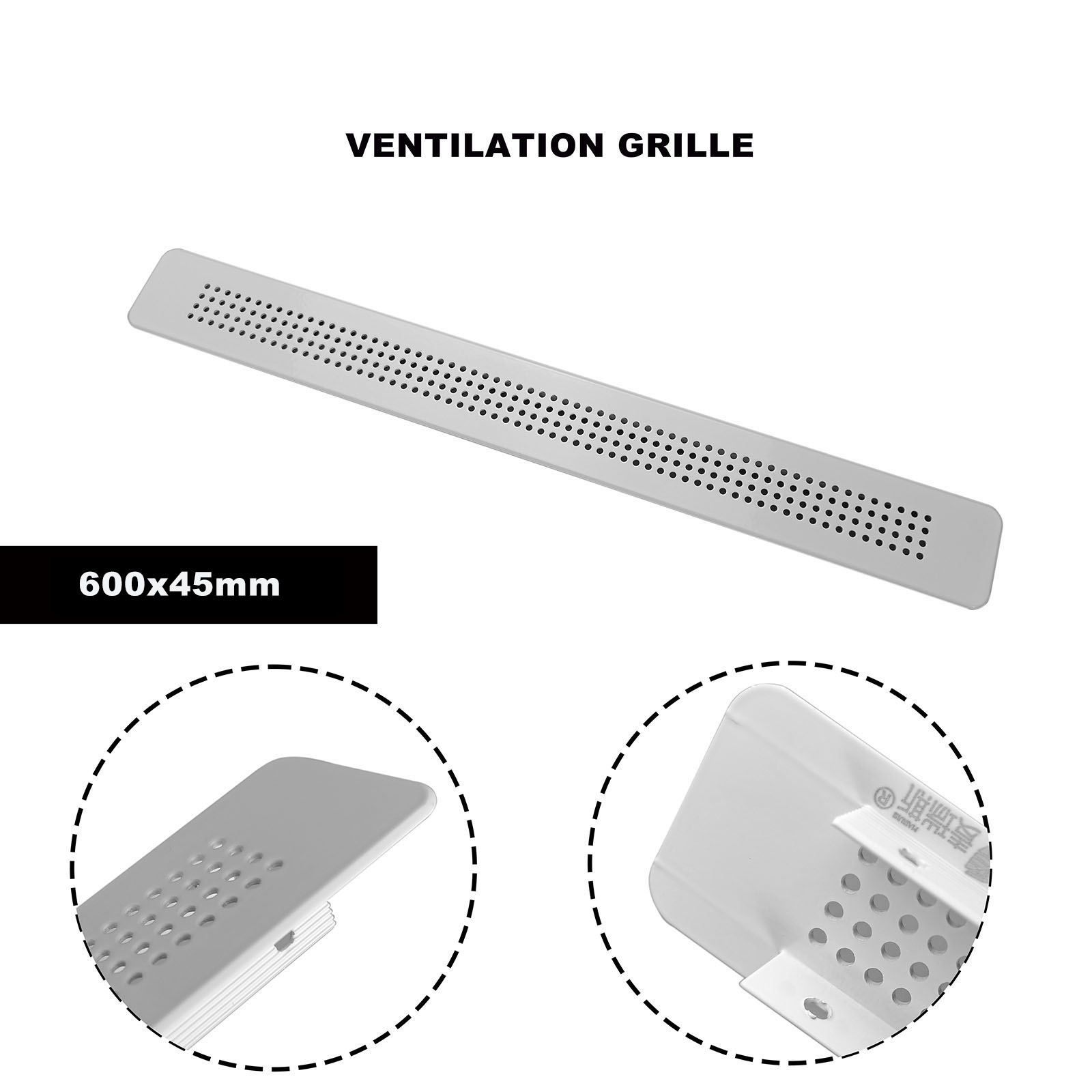 Ventilation Grille Aluminum - Lüftungsgitter Metall-Lüftungsgitter für Fensterbank Lüftungslochabdeckung 600x45mm