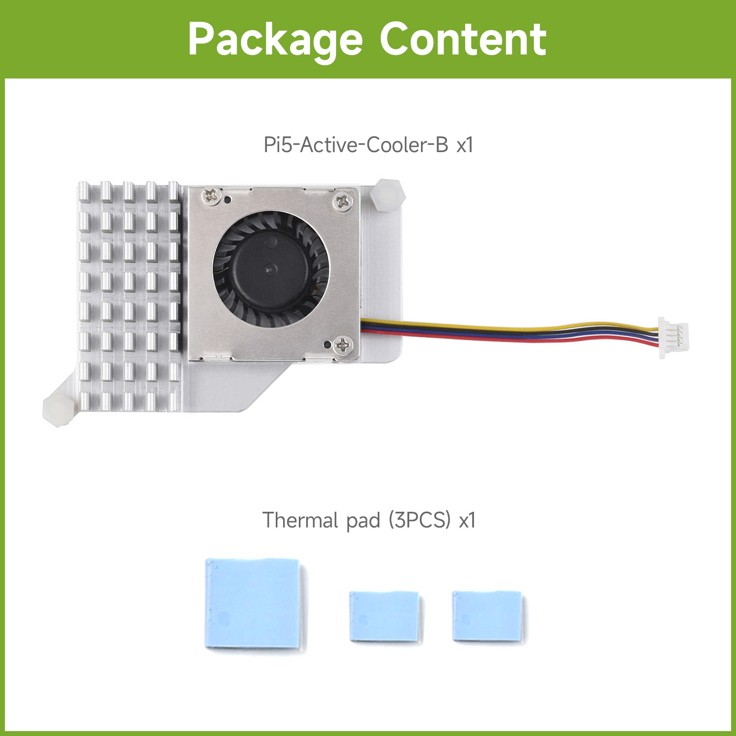 Heatsink Aluminum - Waveshare Active Cooler (B) für Raspberry