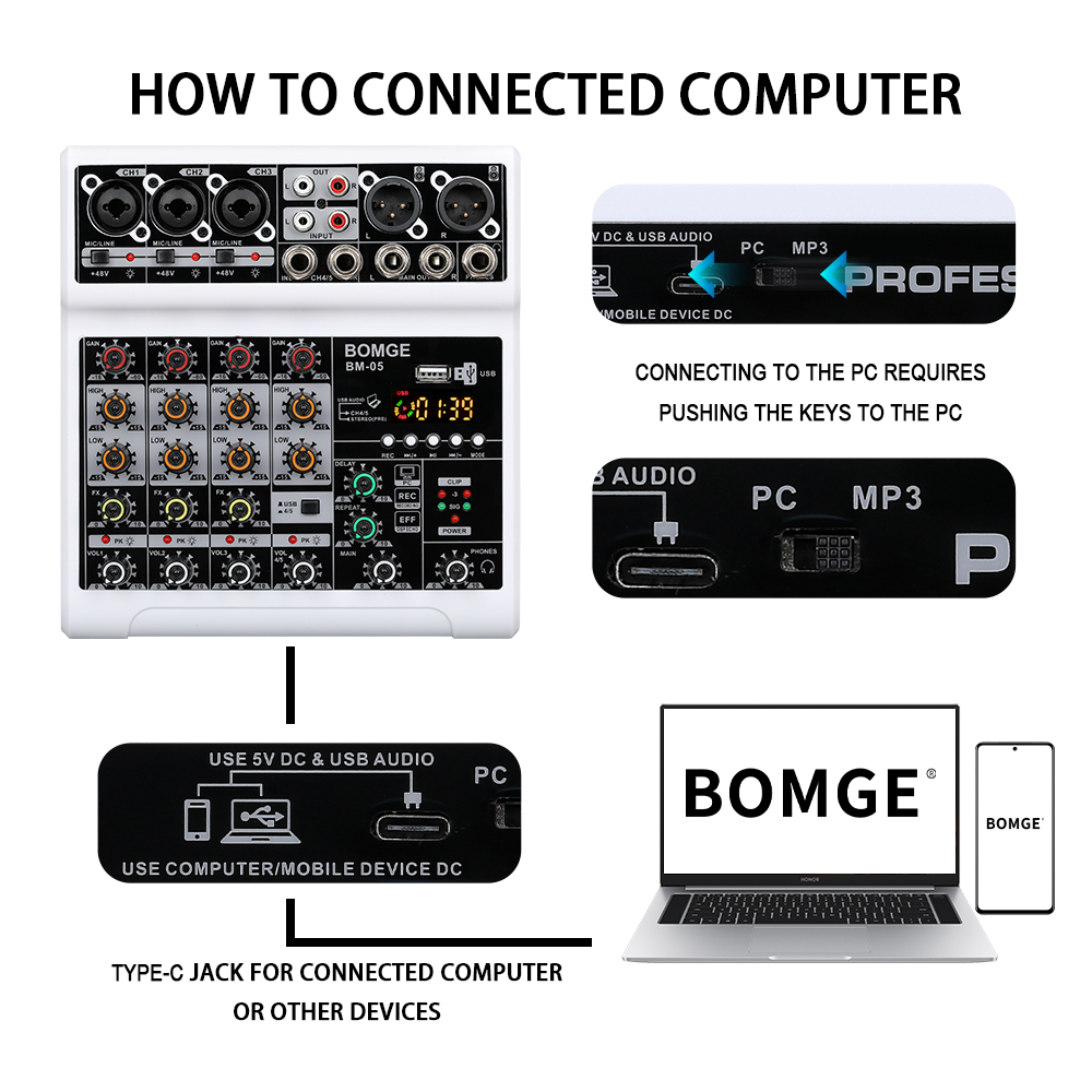 BOMGE 5-Kanal-Audiomixer, trag – Audio Interface Bewertung und Preis